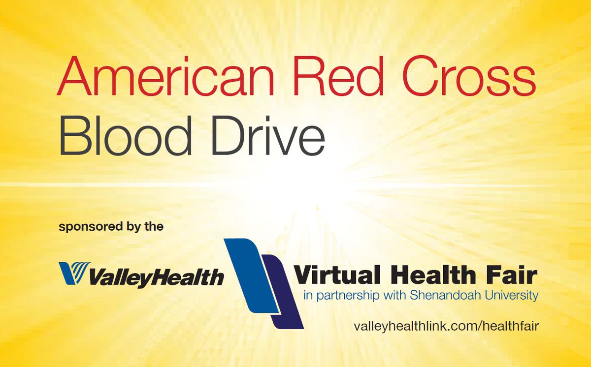 Valley Health As Part Of Our Virtual Health Fair We Re Hosting A Blood Drive March 24 11am 4pm At The Apple Blossom Mall Food Court Entrance Donors Will Receive A T Shirt