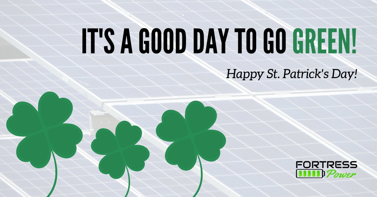 fortress_power's tweet image. Happy St. Patrick&apos;s Day!

#solar #solarstorage #solarstoragesolutions #fortresspower #stpatricksday