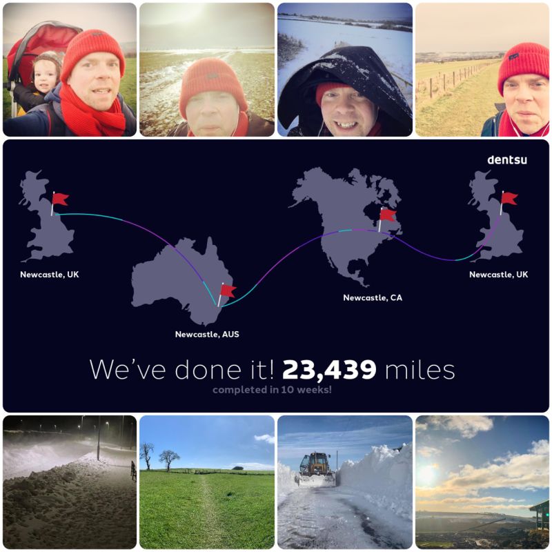 REDJanuaryUK's tweet image. 'We did it! 23,349 miles completed, highlighting the positive benefits of exercise on our #wellbeing.

Together with over 150 people in our advertising community, we’ve competed our Newcastle to Newcastle challenge, as an extended @REDJanuaryUK team initiative.' REDer, Steve