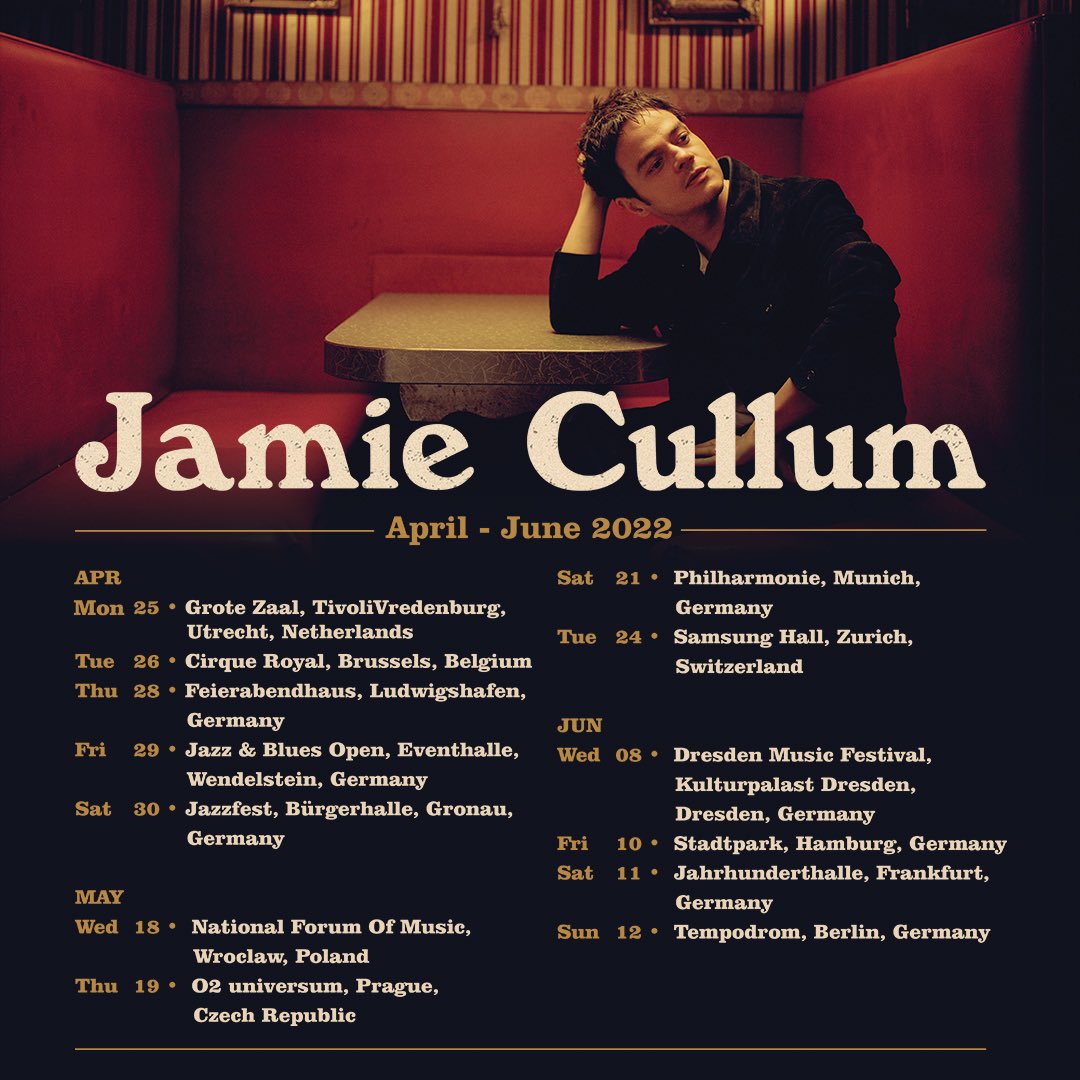 I am happy to finally be able to announce that the UK and the rest of my European headline shows have now been rescheduled to Autumn 2021 and Spring 2022. Original tickets remain valid. I really cannot wait to see you all there. jamiecullum.com/#tour