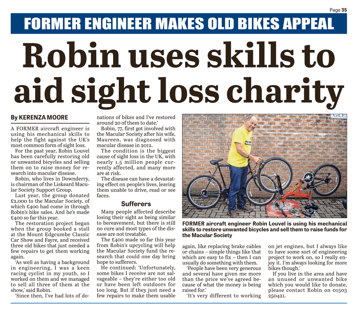 LiskeardCouncil's tweet photo. Do you have any old bikes gathering cobwebs? The chairman of the #Liskeard @MacularSociety group uses his mechanical skills to restore and sell on unwanted bikes and proceeds go towards the charity, last year he raised more than £400.
#VirtualCommunityFair https://t.co/9IsuWCdyqy https://t.co/XqPh22boO9