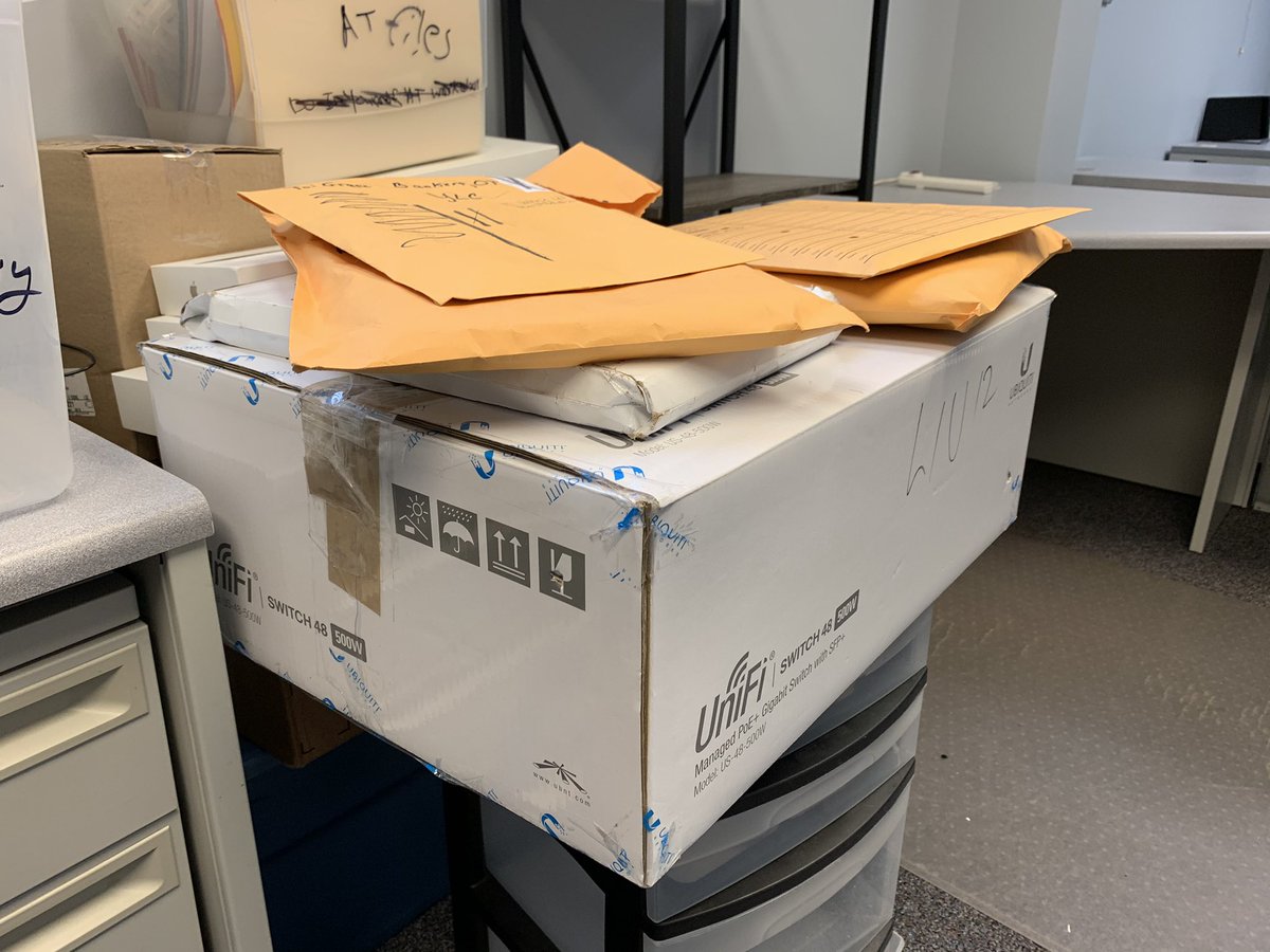 LIU12_AT's tweet photo. If you ever want to know what managing returns and orders for an AT Lending Library looks like, it looks like this @LIU12_TaC #liuassistivetech #atlendinglibrary #assistivetech #ipads #keyguards #bubblewrap https://t.co/7scU496Egl