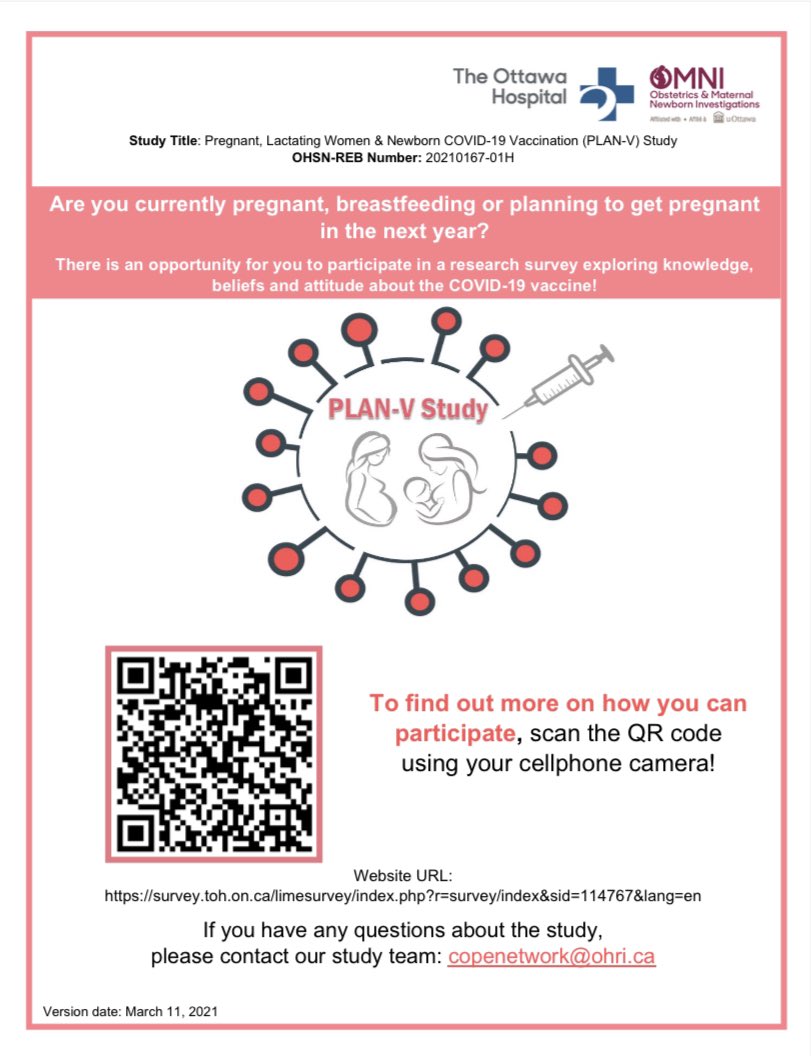 OMNI_Obstetrics's tweet photo. Are you currently pregnant, planning to get pregnant or breastfeeding? 

Participate in @OMNI_Obstetrics 5 mins anonymous #survey about #COVID19Vaccination linked below! #PLANVStudy #MaternalVaccination https://t.co/bV8G5rVfky