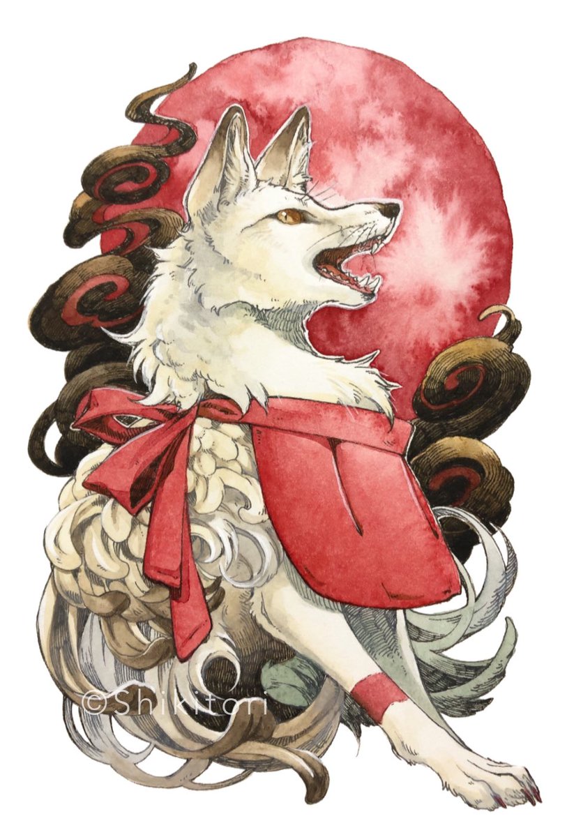 「白狐 」|シキトリのイラスト