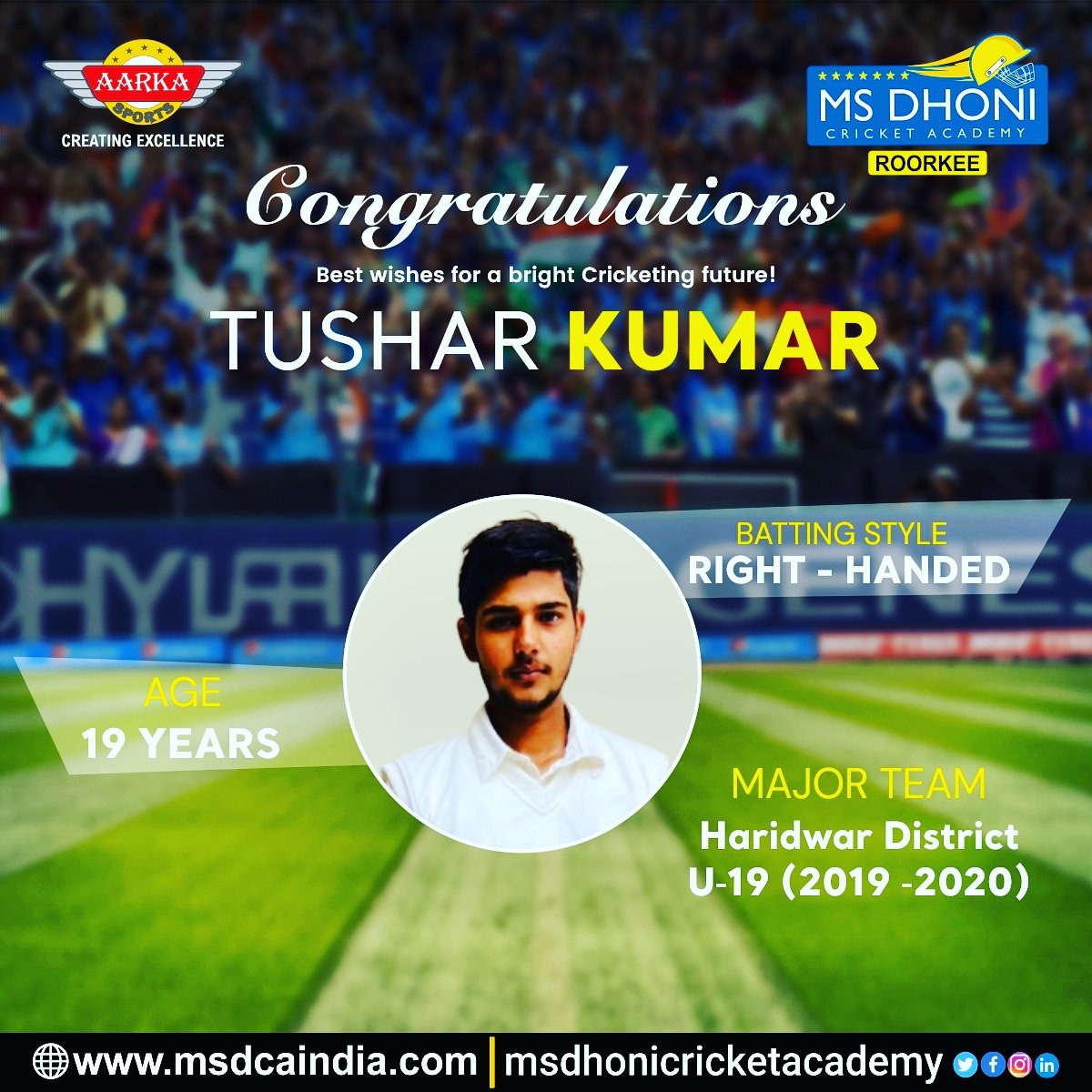 Letzplay_News's tweet photo. #MSDCA talents shining bright for their teams. Congratulations.
#aarkasports #msdhoni7781 #MSDhoni #roorkee #upcawoman #U19 #ncaafootball #roorkemsdca #RoorkeeNews #uttrakhand #under14 #msdcatrainedplayer #upca #msdhonicricketacademyroorkee #ipl2021 #ipl #IPLAuction https://t.co/h4nznt8iG7