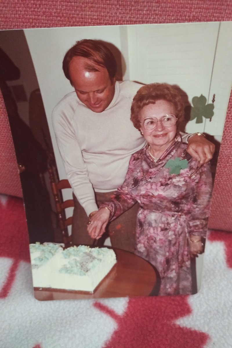 This picture was taken 41 years ago today. My Mother, my wife and a few friends threw a surprise 40th Birthday Party for me. Mom and I cutting the cake. She was gone less  than a year later but so happy I have this picture.
