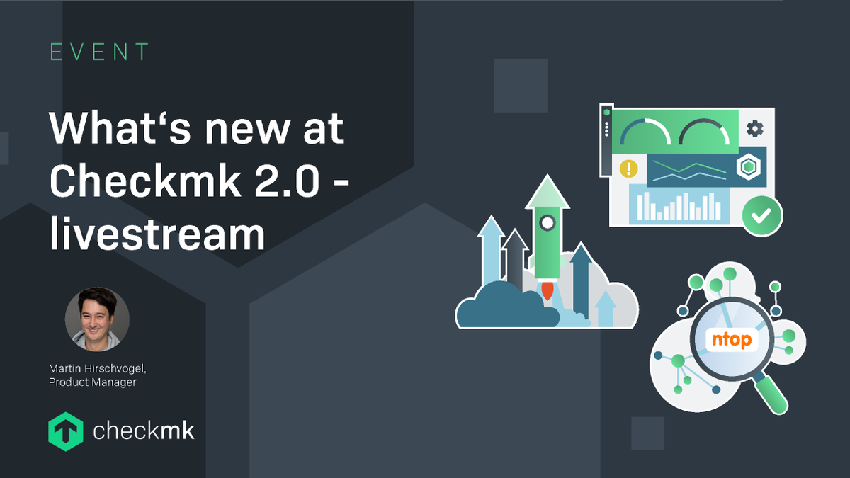 Don't forget to join us tomorrow, 18th of March, 18:00 CET (12:00 EST/09:00 PST) to learn about what's new at Checkmk 2.0! More info on the forum:
checkmk.io/3cE90q1