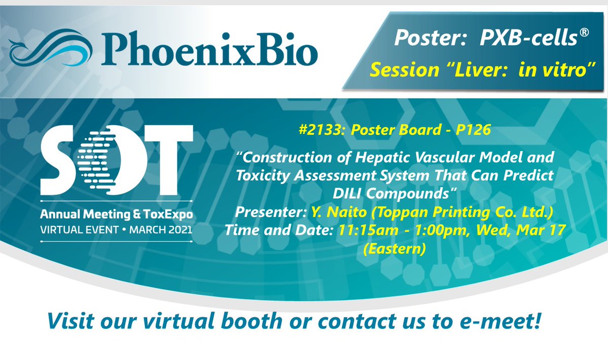 A hepatic vascular model for the assessment of #toxicity and drug induced liver injury (DILI) is discussed at #2021SOT by <a href="/SOToxicology/">Society of Toxicology</a> at “Liver: in vitro” session (Poster 2133 P126). ow.ly/TgYd50DTc8b #ToxExpo