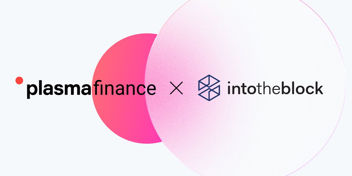 0xPlasma's tweet photo. #PlasmaFinance X #IntoTheBlock 

We are excited to announce a new initiative alongside #crypto #intelligence firm @intotheblock to offer ⤵️

▪️Visual data tools 📊
▪️In-depth trading signals 💹
▪️Customizable indicators 📶 &amp; more

Read ➡️ https://t.co/zzwGQyJNTz https://t.co/X04ZwW9AyV