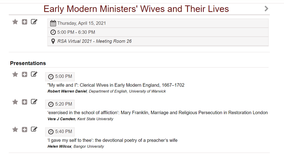 BunyanSociety's tweet photo. @CarlPaltr @1642Author @17thCenturyLady @17cRoyalistHub @NantwichMuseum @EURONEWSproject @RSAorg Fantastic! I am also giving an #RSAorg talk, this time on early modern clerical wives: https://t.co/5JS57gxYcr