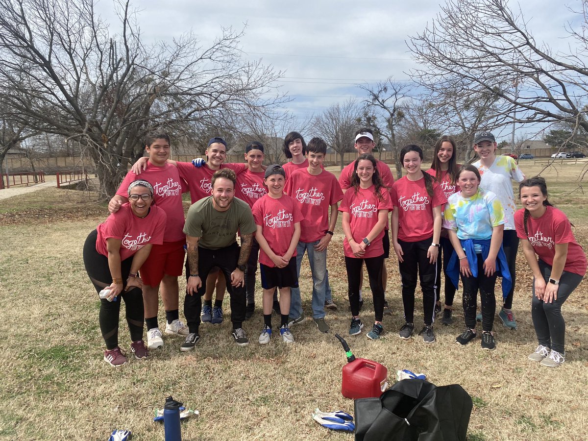 Groups from 4 local churches are working together this week on their spring break to serve our community. Thanks Emmaus Church, First Moore, Eagle Heights, Frontline South. Great work this week serving schools, parks, and neighborhoods in our city! #togetherforthecity