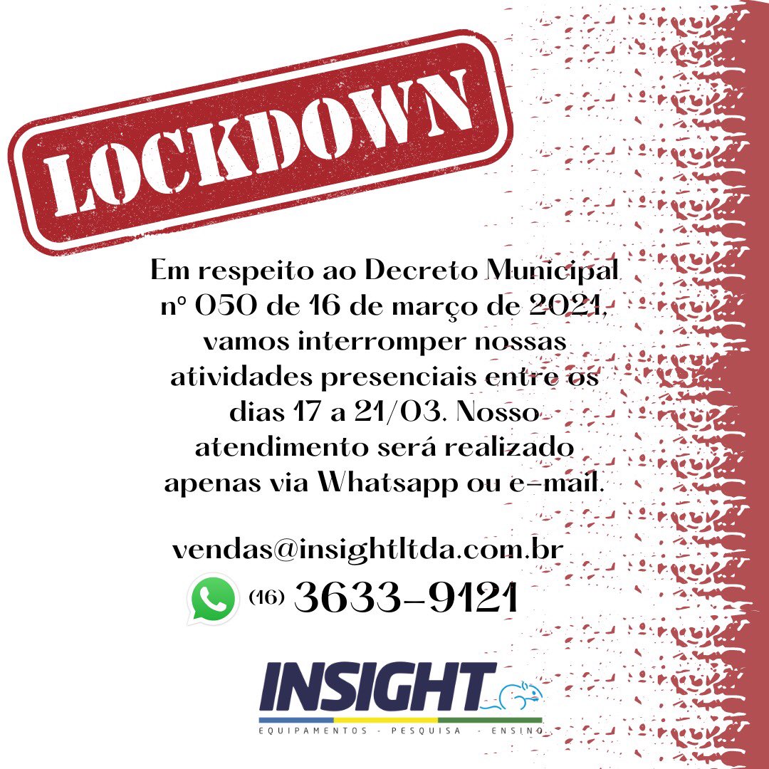 Insightltda's tweet image. Neste momento é preciso. Retomamos nossas atividades na próxima segunda-feira, dia 22/03.