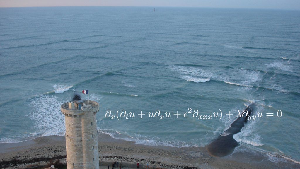 When 2 wave systems traveling at oblique angles coincide it creates a dangerous pattern known by cross sea. The interaction of these waves is modeled by the Kadomtsev–Petviashvili equation.