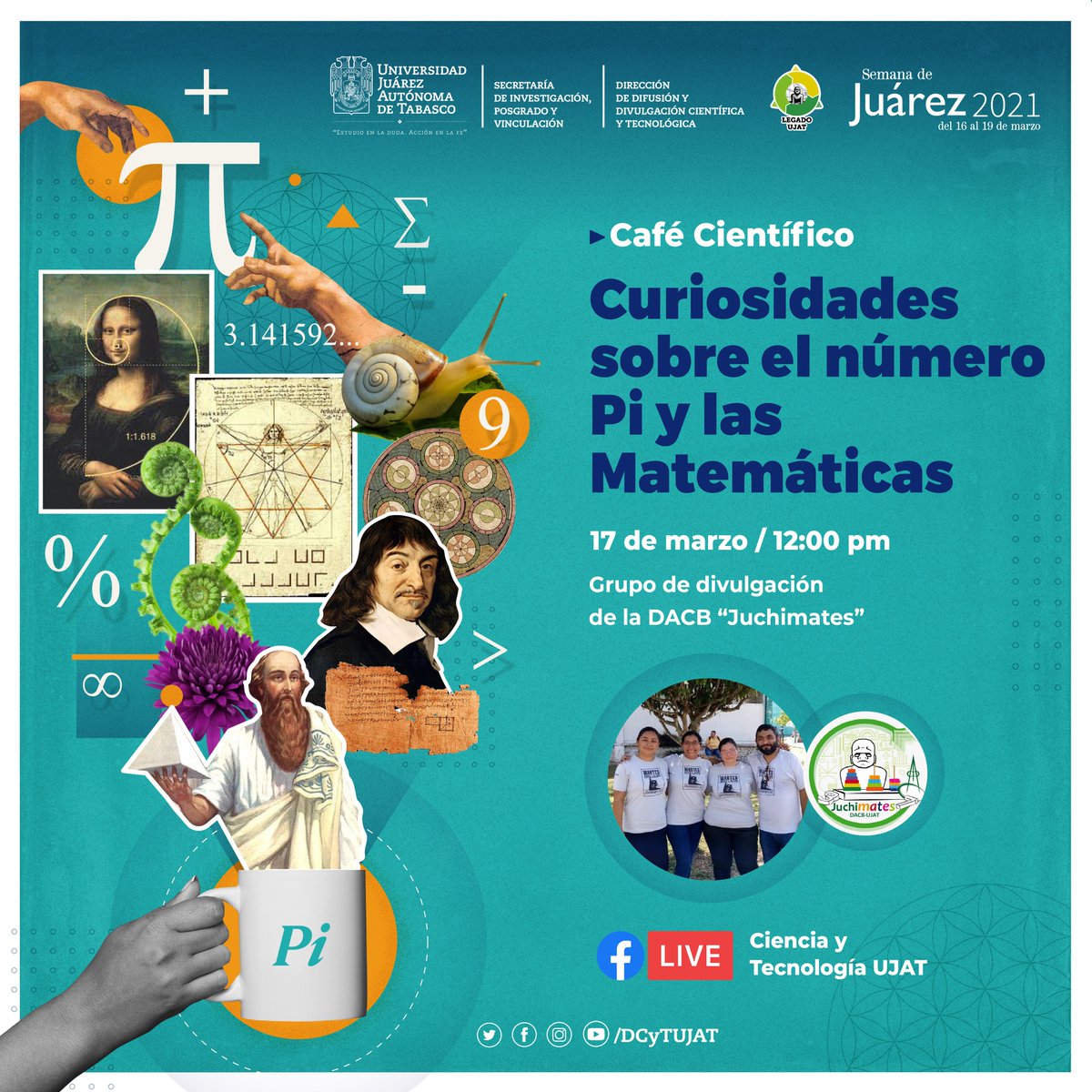 🔴¡Estamos en vivo! 🔴
Tómate un café con nosotros y hablemos sobre las curiosidades de las matemáticas facebook.com/DCYTUJAT/video…
