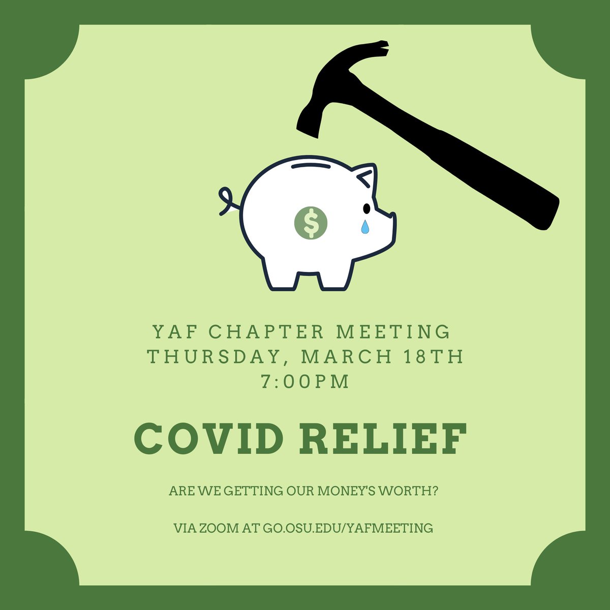YAFOhioState's tweet photo. We are having a meeting this Thursday! Make sure to join in. https://t.co/tKUiBbJ6HW