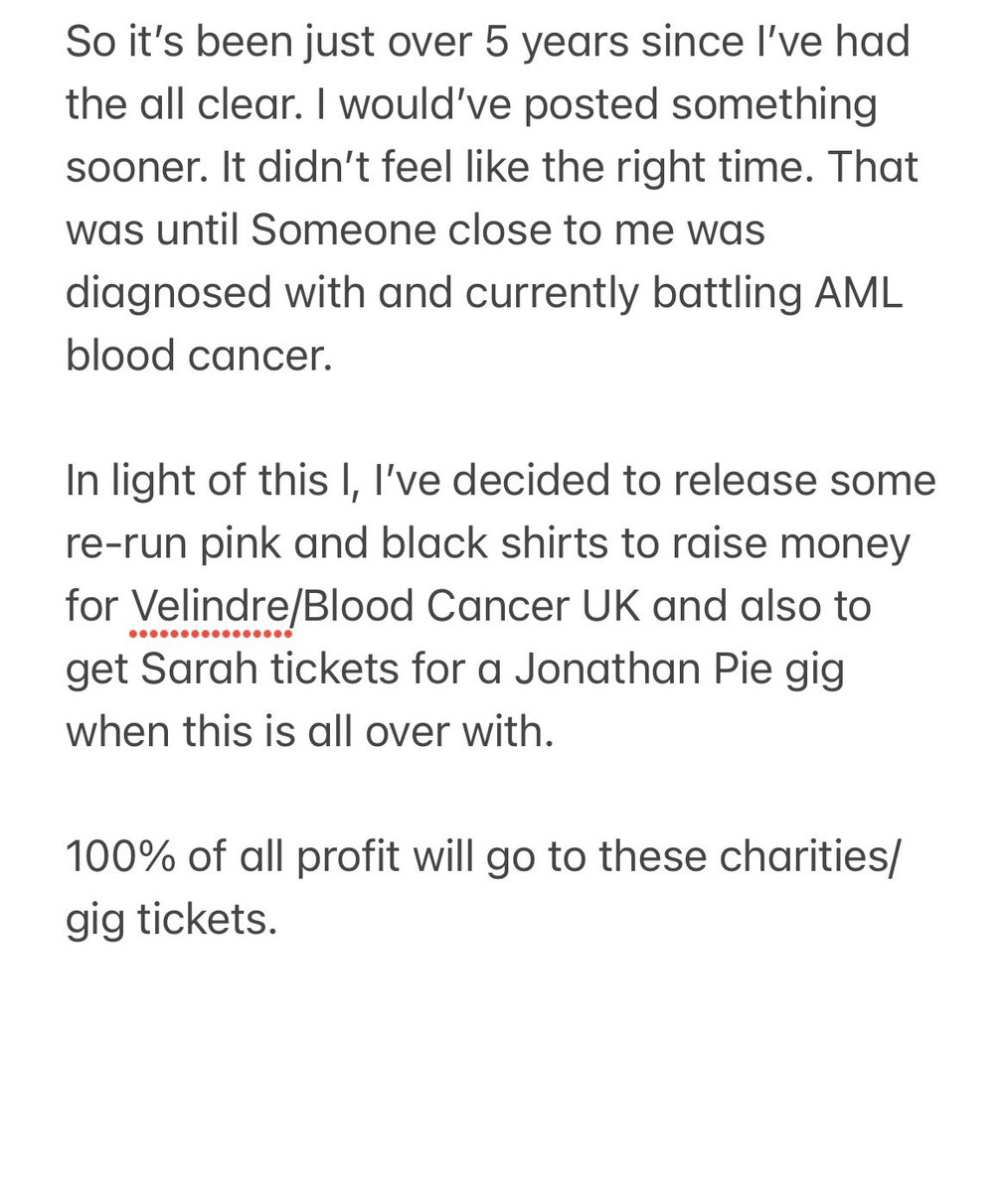 Bronco_PW's tweet photo. https://t.co/iNfd5HeGS7 

Please have a read. 100% of all profits will go to cancer charities. I recently had my 5 year all clear. Now a friend close to me is currently battling AML leukaemia. 

 Thank you all in advance. https://t.co/9QEb57P2aJ