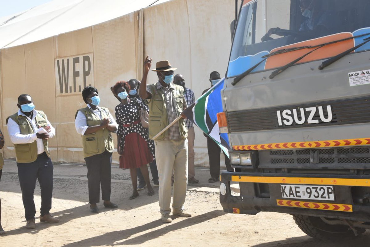 TurkanaCountyKE's tweet image. Deputy Governor @LotethiroPeter has today flagged off a consignment of relief food meant to cushion members of the Public from effects of Covid -19 and severe drought across the county.