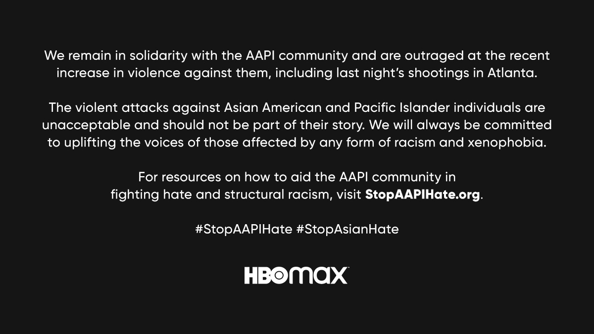 We remain in solidarity with the AAPI community. For resources on how to help, visit StopAAPIHate.org. #StopAAPIHate #StopAsianHate