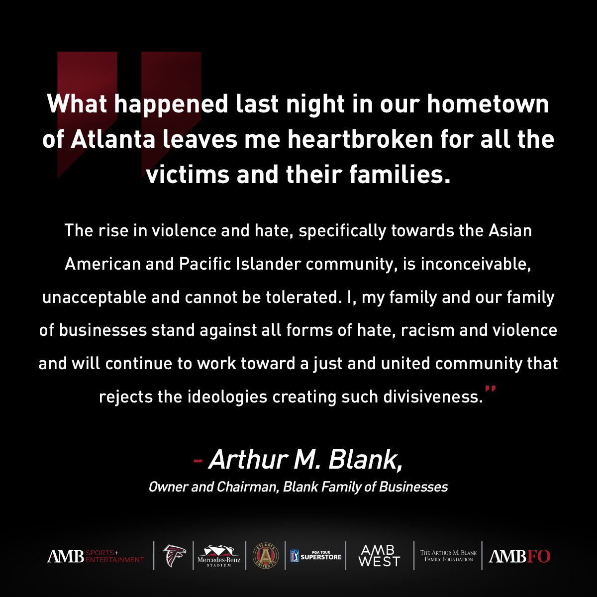 From our Chairman and his family.