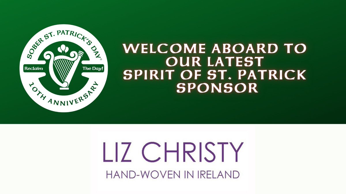 Huge Thank you to <a href="/LizChristy/">Liz Christy. Hand-Woven in Ireland</a> who supported our #Soberstpatricksday 10th anniversary celebration! Our host <a href="/Tweetinggoddess/">Samantha Kelly Media</a> even wore her beautiful scarf - Go raibh maith agat ☘️