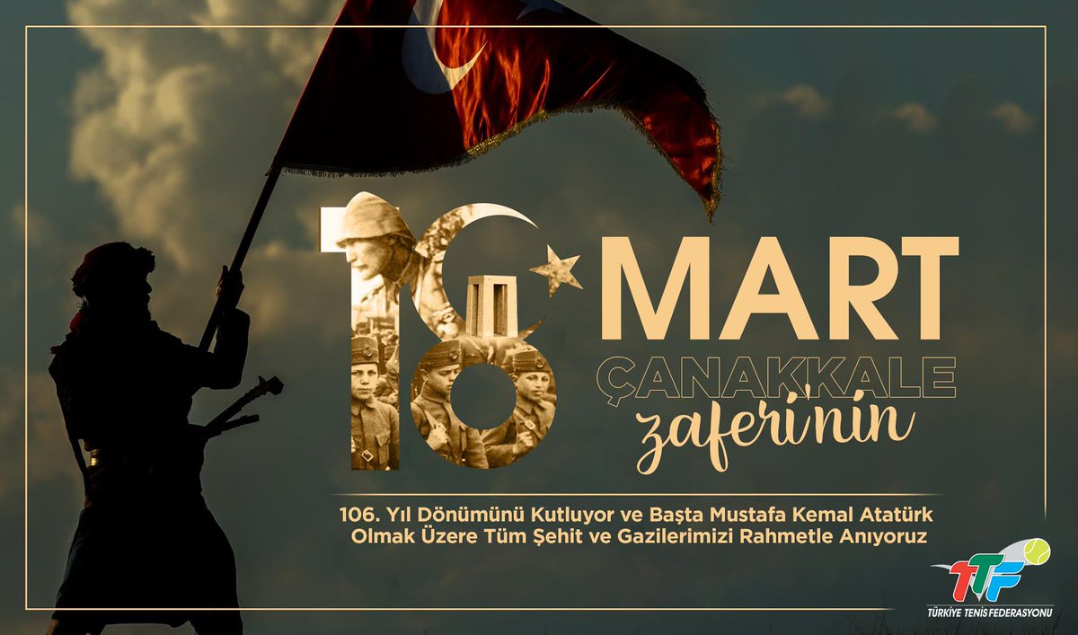 18 Mart Çanakkale Zaferimizin 106. yıl dönümünü kutluyor ve başta Gazi Mustafa Kemal Atatürk olmak üzere Çanakkale’yi geçilmez kılan aziz şehitlerimizi rahmet ve minnetle anıyoruz. #İstiklaldenİstikbaleÇanakkale 🇹🇷