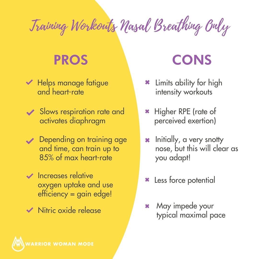 KristinWeitzel's tweet photo. THE NOSE KNOWS 👃 I don’t always have my clients train nasally for workouts...but when they do, they adapt and CRUSH IT! 😤 Here are some of the pros and cons to training with nasal versus nose-and-mouth gears in your programming. #NasalBreathing #Fitness #WorkOutVariations https://t.co/L2W6rENMnz