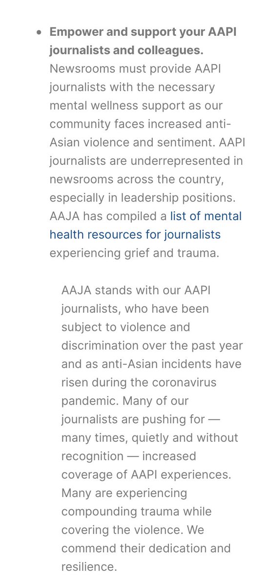 philip lewis (@phil_lewis_) on Twitter photo The Asian American Journalists Association (<a href="/aaja/">Asian American Journalists Association est. 1981</a>) has released guidance for newsrooms in the wake of the Atlanta-area shootings
A must read. #StopAsianHate aaja.org/2021/03/17/aaj… The Asian American Journalists Association (<a href="/aaja/">Asian American Journalists Association est. 1981</a>) has released guidance for newsrooms in the wake of the Atlanta-area shootings
A must read. #StopAsianHate aaja.org/2021/03/17/aaj…
