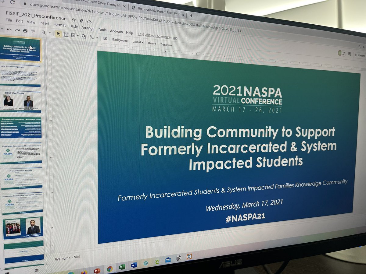 MelissaAbeyta's tweet photo. Our inaugural @NASPA_FISSIF_KC virtual preconference is underway!
Thank you Danny Murillo for sharing your findings from the @CollegeOpp Possibility Report: From Prison to College Degrees in California.
#FormerlyIncarcerated #SystemImpacted https://t.co/aGC396xCxz