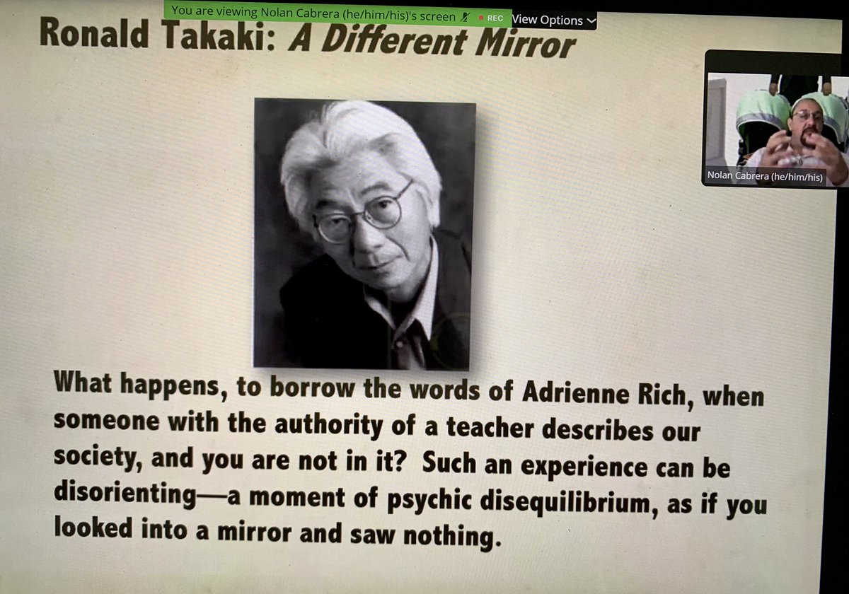 letyplopez's tweet photo. Wow! #AHSIE Invited Speaker Session Prof. Nolan Cabrera sharing key tenets about #EthnicStudies #HSIServingness #CriticalRaceTheory "seeing yourself in the curriculum &amp; the value added to our community." Special shout out to #HSI Scholars @GinaAnnGarcia @marla_franco https://t.co/LGYn2bBjE3