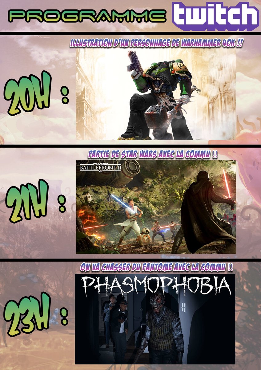 Yo mes p'tits aliens joufflus ! Petit live Twitch à 20h aujourd'hui ! Alors ? TU VIENS OU BIEN ??? 🤩🤩🤩👽👽👽
Clique ici pour nous rejoindre !!! =>twitch.tv/gwenvibancos