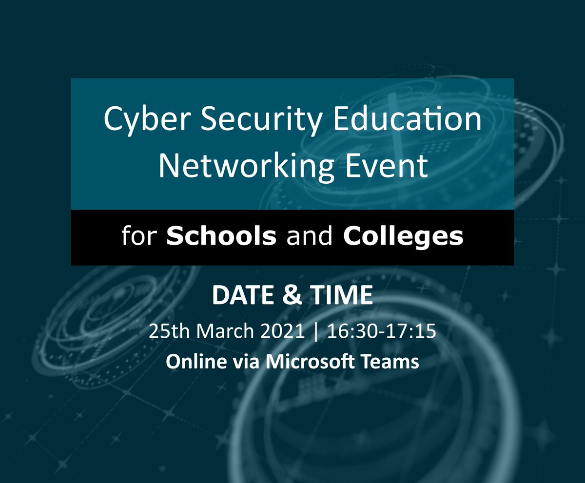 CISSE_UK's tweet photo. On Thursday the 25th of March (16:30 - 17:15 hours), we are hosting a special Cyber Security Education (CSE) networking event, for schools and colleges. You can register here: https://t.co/BF8rOxFThO https://t.co/LPrEzkti4u