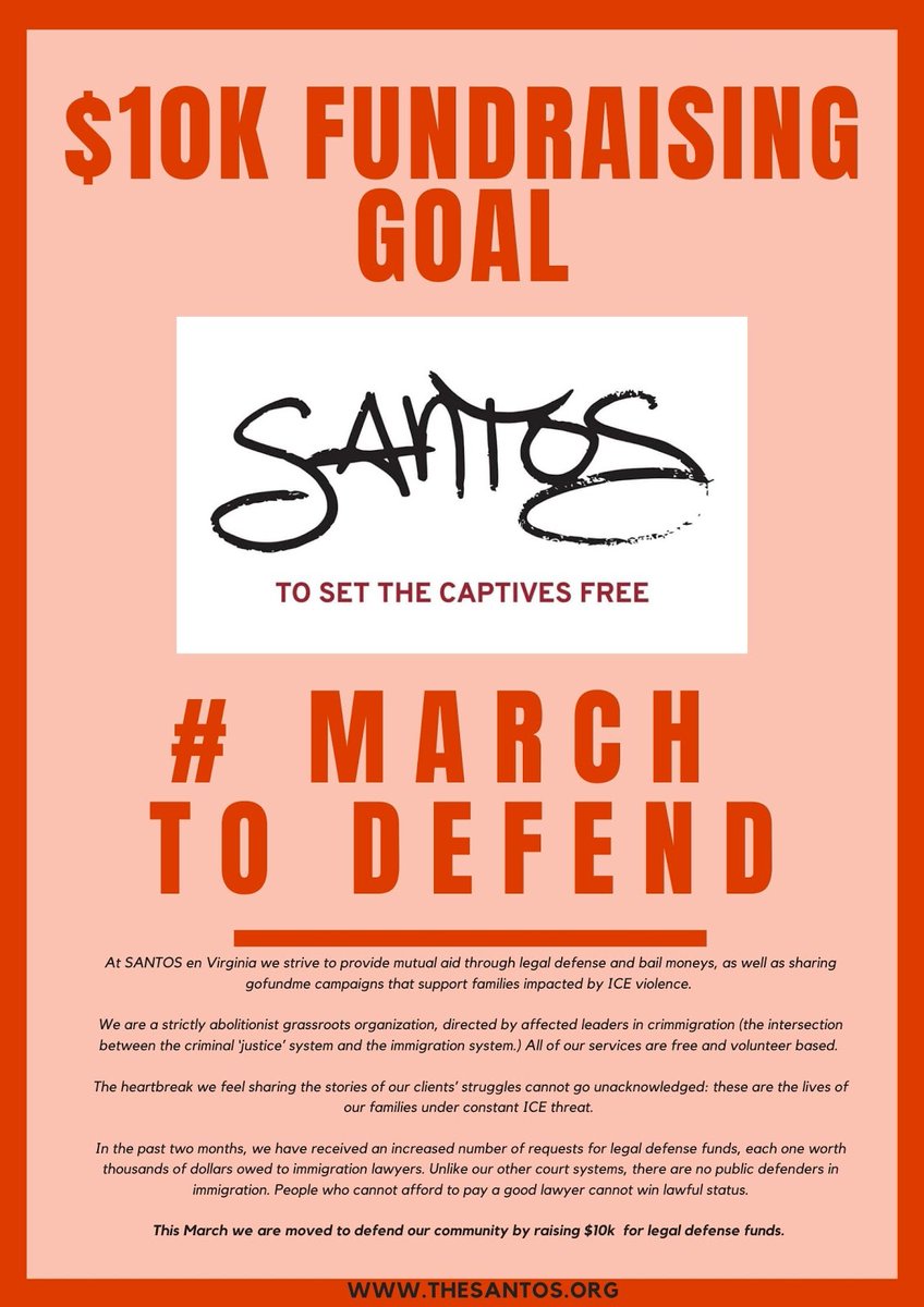 SANTOSSetFree's tweet photo. #MarchToDefend
While we work toward a world free from prisons we need to help our family and community members by helping meet basic needs through #Bailfunds, #MutualAid, and #LegalAid We need your help! Make a donation today! https://t.co/MvGBUw2HhA