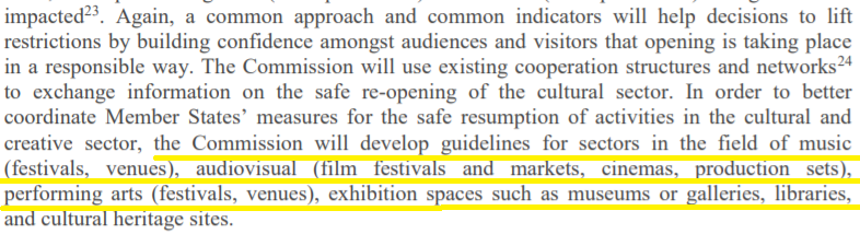 Fabien_Miclet's tweet photo. Just released : a communication by the European Commission announcing guidelines to coordinate the reopening of cultural venues and events.

Full document here : https://t.co/9Wun7E2kw3 https://t.co/qOdacF0VIA