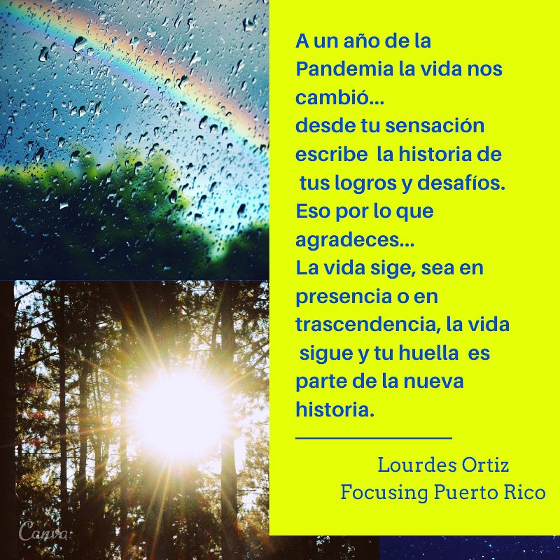lurema45's tweet photo. A un año de la Pandemia, te invito a reconocer y escribir la historia de tus logros y desafíos. La vida sige, sea en presencia o trascendencia y tu huella  es parte de la nueva historia. https://t.co/HQld6gdVt3