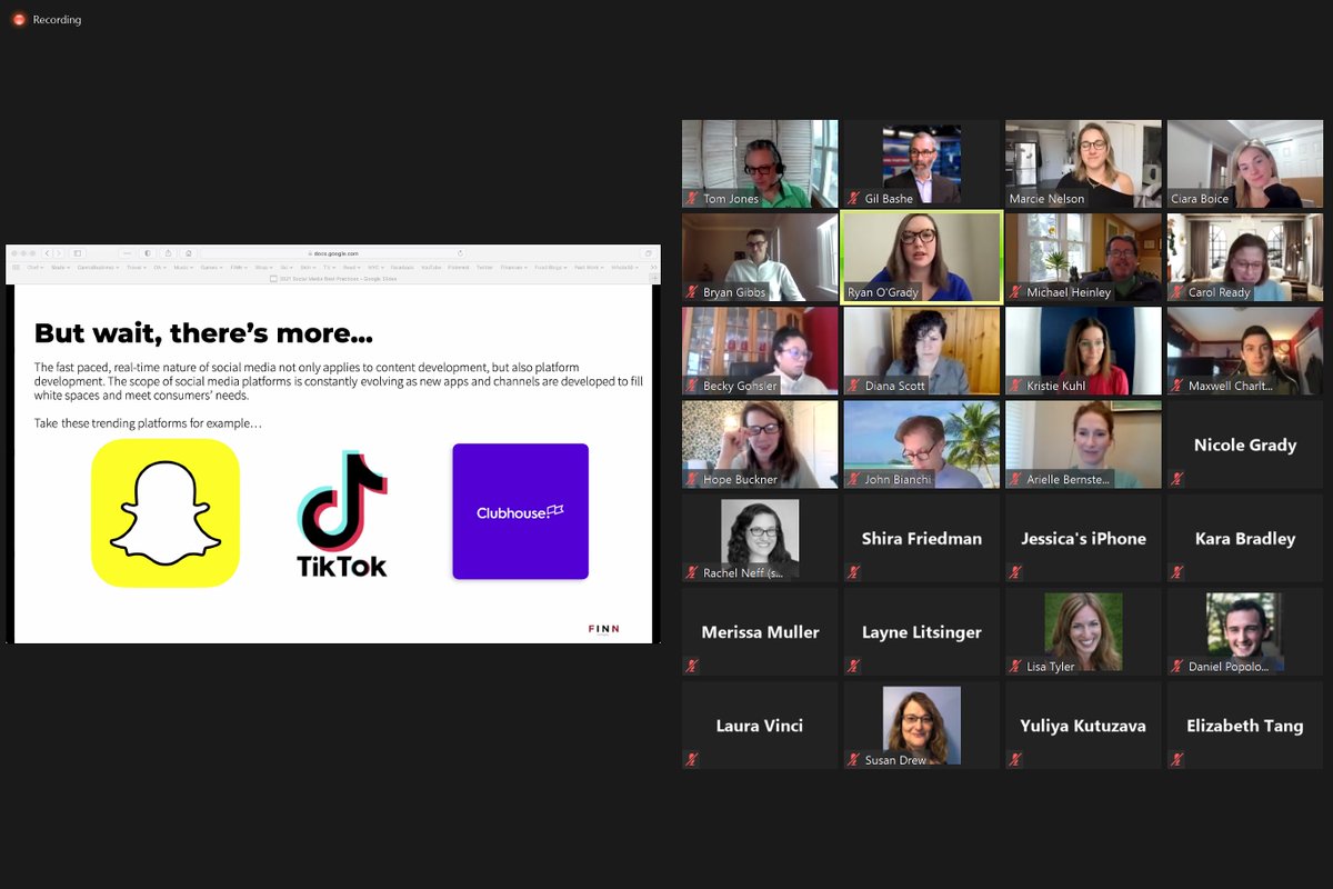 Gil_Bashe's tweet photo. @FinnPartners #HealthAcademy is in session! Colleagues from around the globe are joining in professional development to advance client interests. Thanks to @marcie_nelson, @TomCalvinJones and FINN professors for sharing your wisdom on social trends. https://t.co/JbyqxZFxMX