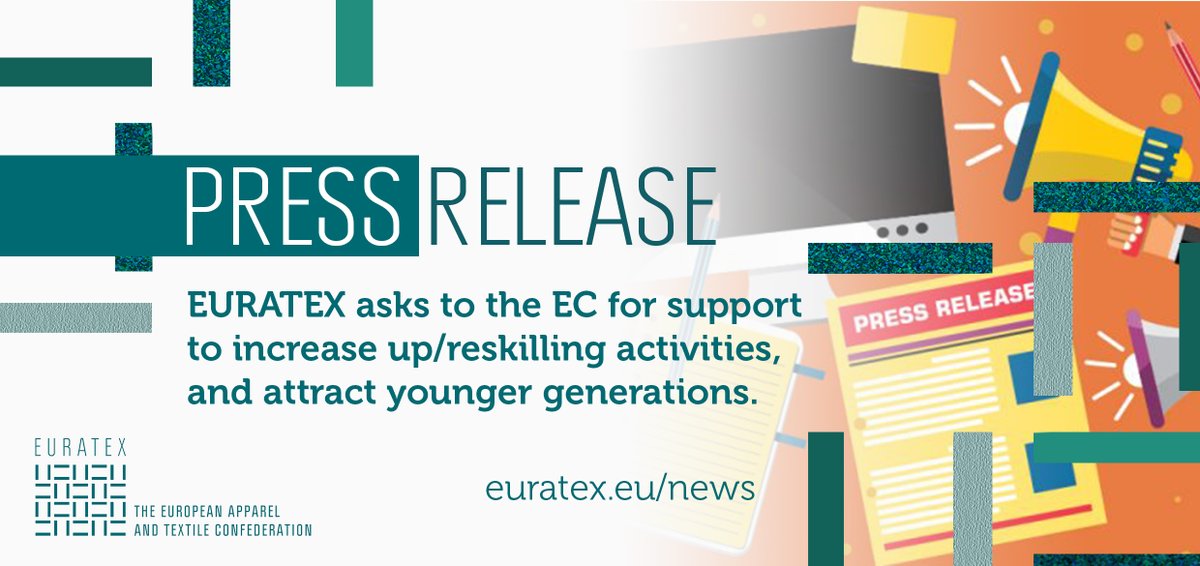 euratex_eu's tweet photo. #PressRelease
π’EURATEX President participated in yesterday's roundtable with @NicolasSchmitEU and @ThierryBreton. For EURATEX, #PactforSkills should be an essential pillar of the new EU #TextilesStrategy.
https://t.co/CbyFBUAdJP https://t.co/uS8VqjjHNG