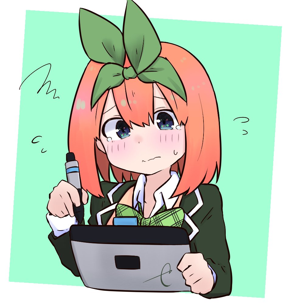 中野四葉 「おえかきに挑戦 」|とりまる御池のイラスト
