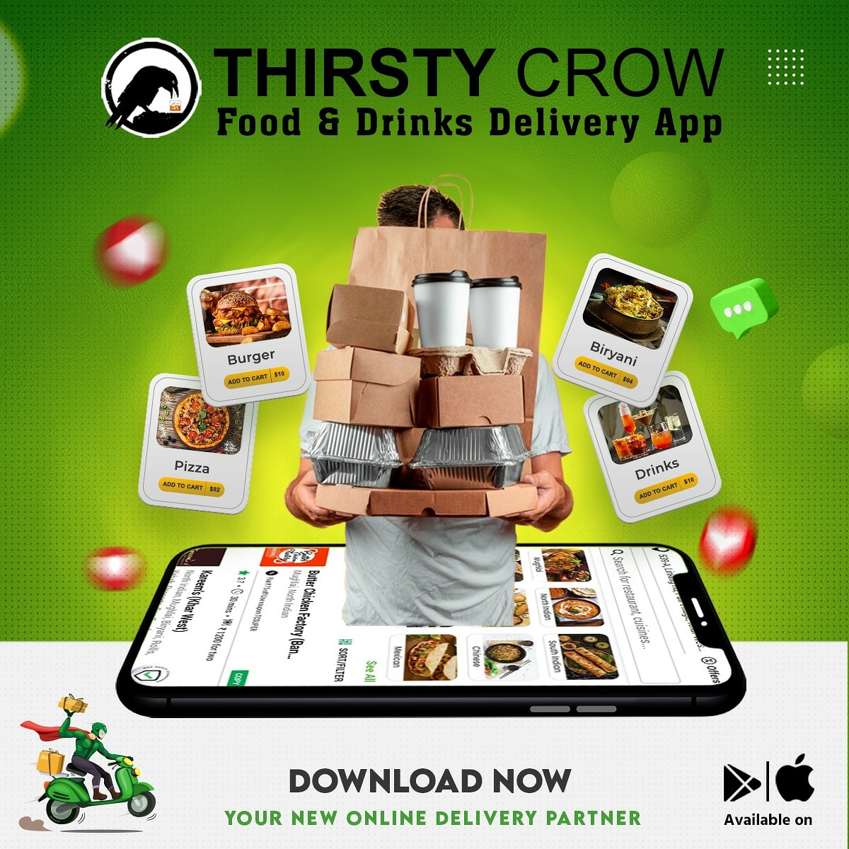 thirstycrowapp's tweet photo. You Order, We Deliver! 🍻😋
Download the THIRSTY CROW APP NOW and Order Your Favourite Food and Drinks.
#foodie #enjoyresponsibly #instafood #stayhome #homedelivery #staysafe #drinks #deliver #tcrocks #tclive #mumbai #yummy #tasty #youorderwedeliver #ThirstyCrow https://t.co/RAjQWQRoxc