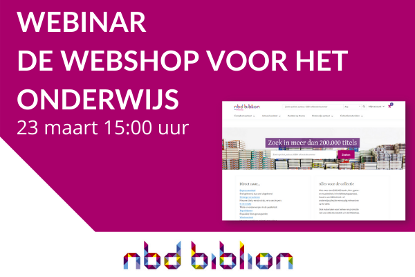 NBDBiblion_'s tweet photo. Onze Webshop is dé plek voor #scholen om de #collectie van de #schoolbibliotheek of #mediatheek actueel en relevant te houden. Hoe? Dat vertellen we je in dit webinar op 23/3. Naast tips om meer uit de Webshop te halen ook tijd voor vragen! Meld je aan: https://t.co/FXyJiZH9LU https://t.co/bbQpqPTJik