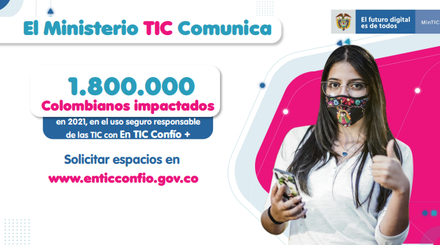 GermanRueda's tweet photo. En 2020 impactamos a 1.000.000 de colombianos en el uso seguro y responsable de las TIC, con @EnTICconfio. Este año tenemos la meta que sean 1.800.000.

Las personas pueden solicitar los espacios de interacción en https://t.co/2CiCRa9ico #CERTAL https://t.co/JPQ5RAeFOz