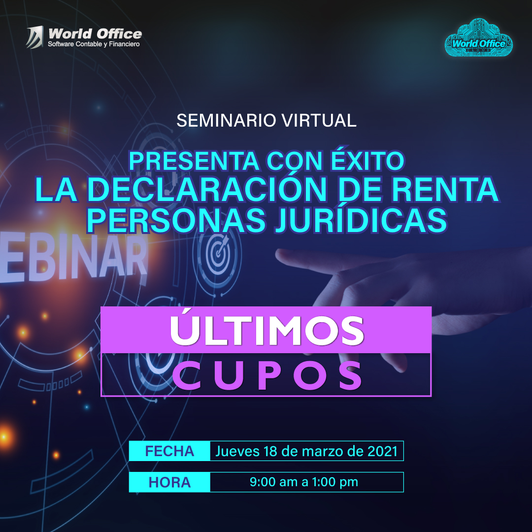 WorldOfficeCo's tweet photo. Últimos Cupos
¡Seminario Virtual - Inscríbete gratis!

Para mayor información dirígete a:
https://t.co/T46sW2Qqdf

#conferenciasWO #WorldOffice #softwarecontable #FacturaciónElectrónica #SoftwareEnLaNube #felizViernes #DeclaraciónDeRenta https://t.co/2c3yInBgNL