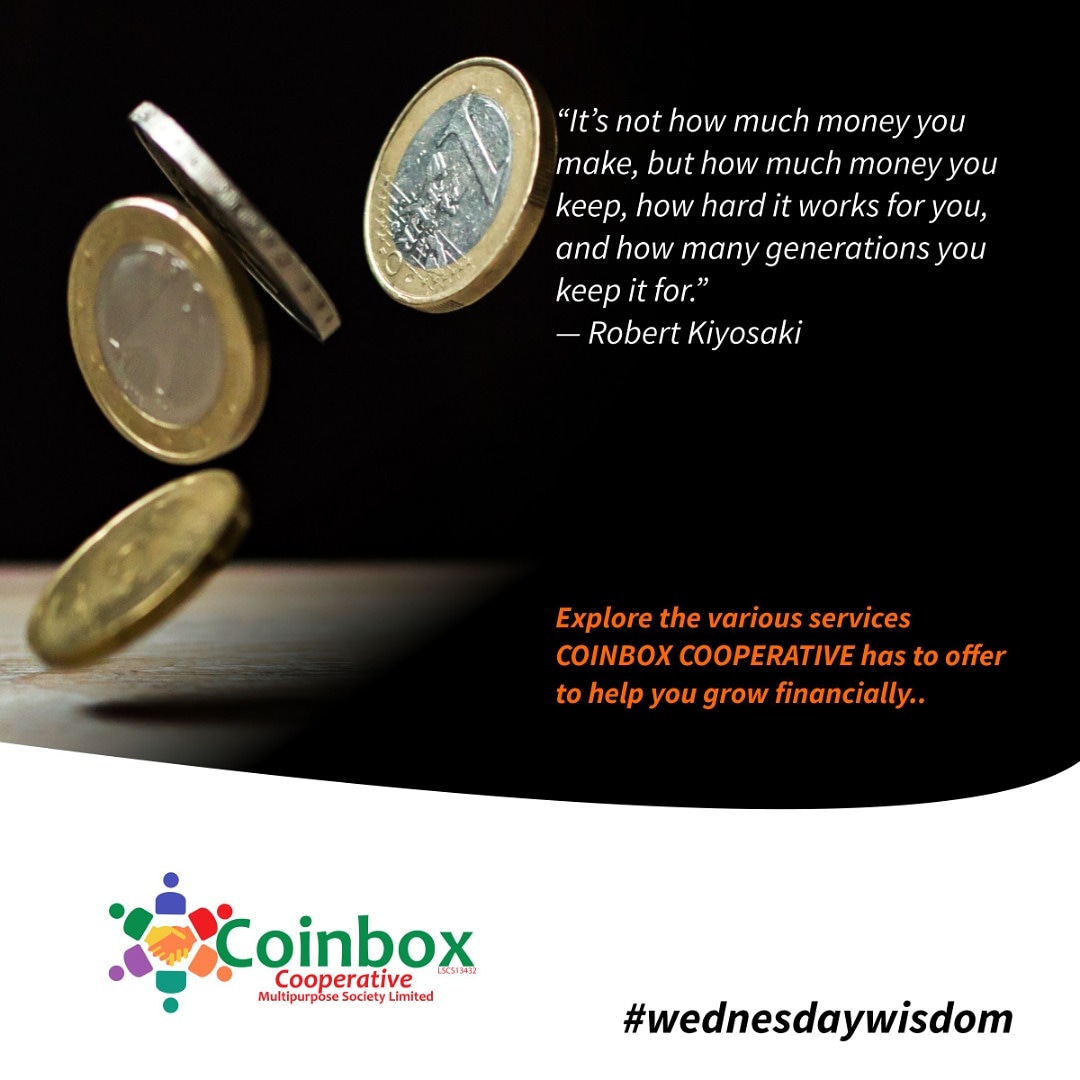 coinbox_coop's tweet photo. “It’s not how much money you make, but how much money you keep, how hard it works for you, and how many generations you keep it for.”— Robert Kiyosaki

Explore the various services COINBOX COOPERATIVE has to offer to help you grow financially.

#wednesdaywisdom #wednesdaythought https://t.co/LbmtS3H6BS
