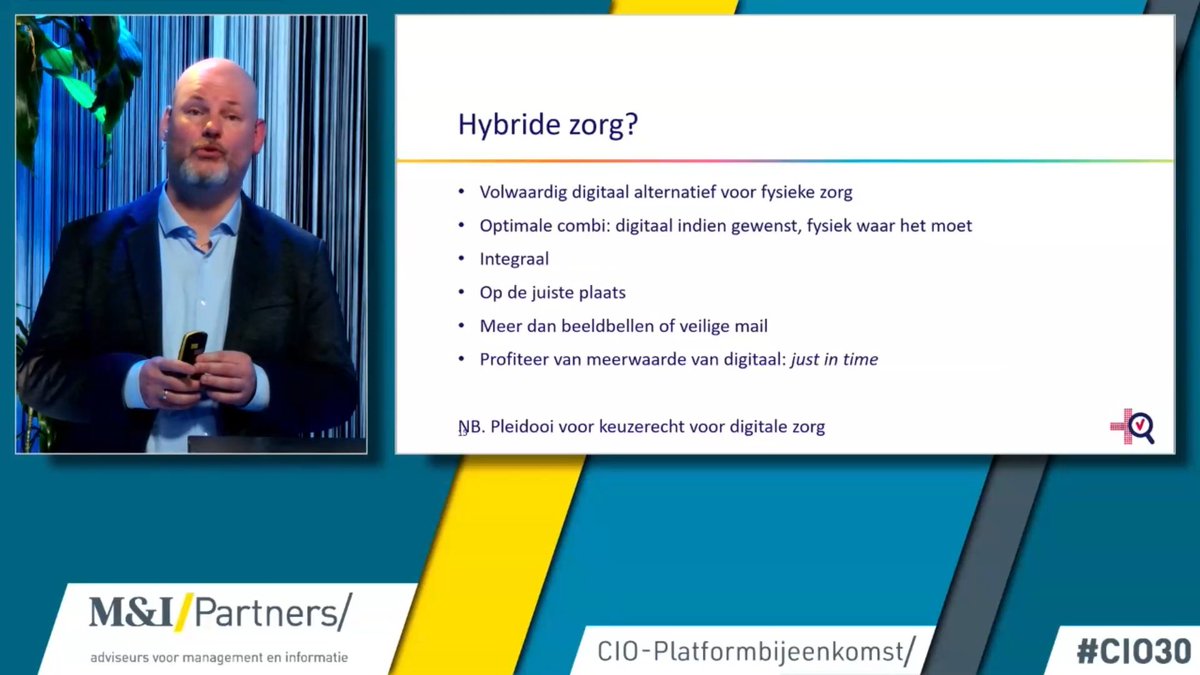 Mooie toelichting van <a href="/bakeeneitje/">#eXit 2 @bakeeneitje.bluesky.social</a> van <a href="/PatientenNL/">Patiëntenfederatie</a>  op #hybridezorg tijdens #CIO platformbijeenkomst <a href="/MxIpartners/">M&I/Partners</a> #CIO30, e.e.a. in lijn met pleidooi voor keuzerecht voor digitale zorg vanochtend in <a href="/telegraaf/">De Telegraaf</a>