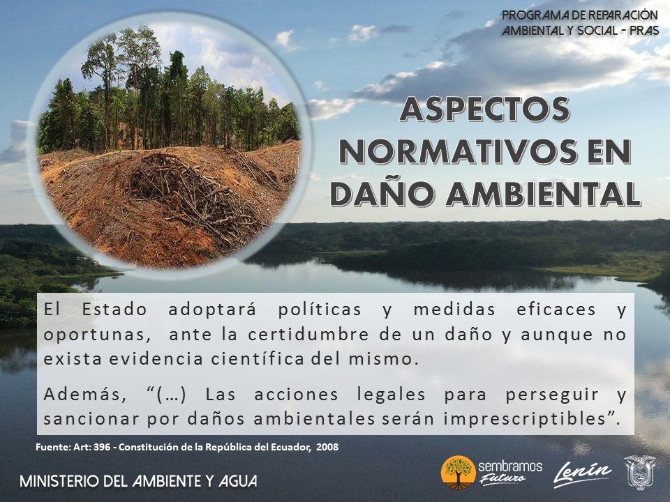 #SomosPRAS🍃
¿Conoces los aspectos normativos referentes a la temática de daños ambientales contemplados en la Constitución del Ecuador?