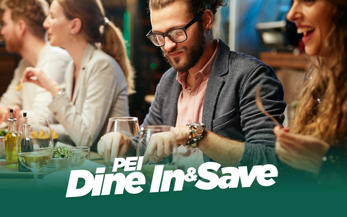 From March 21 - 31, dine in at participating restaurants across PEI and save 50% up to $15/person off your meal and non-alcoholic beverages Sundays - Wednesdays! 

Together with <a href="/tourismpei/">TourismPEI</a> and PEIRA, we invite you to discover Dine In &amp; Save: peidineandsave.ca