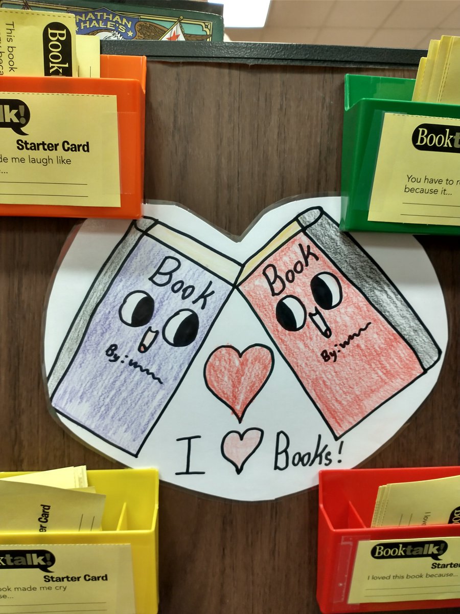 ThreeRSLibrary's tweet photo. Reason #4,872 I love and appreciate our students. Artwork custom made by Gage T. for my traveling book cart. #channahonpride #trsrocks #ilovebooks #ilovereading https://t.co/I2P0Qh3WNP