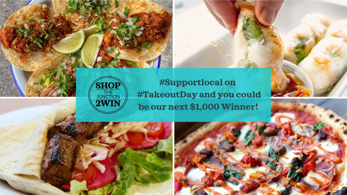 TorontoJunction's tweet photo. On National #TakeoutDay remember that ordering from any Junction restaurant and spending $25 or more (including tax) gets you another entry into our #ShopTheJunction contest. #Eatlocal for a chance to win $1,000!

#JunctionTO #SupportLocal #ShopLocal https://t.co/gfvs3nJHTJ