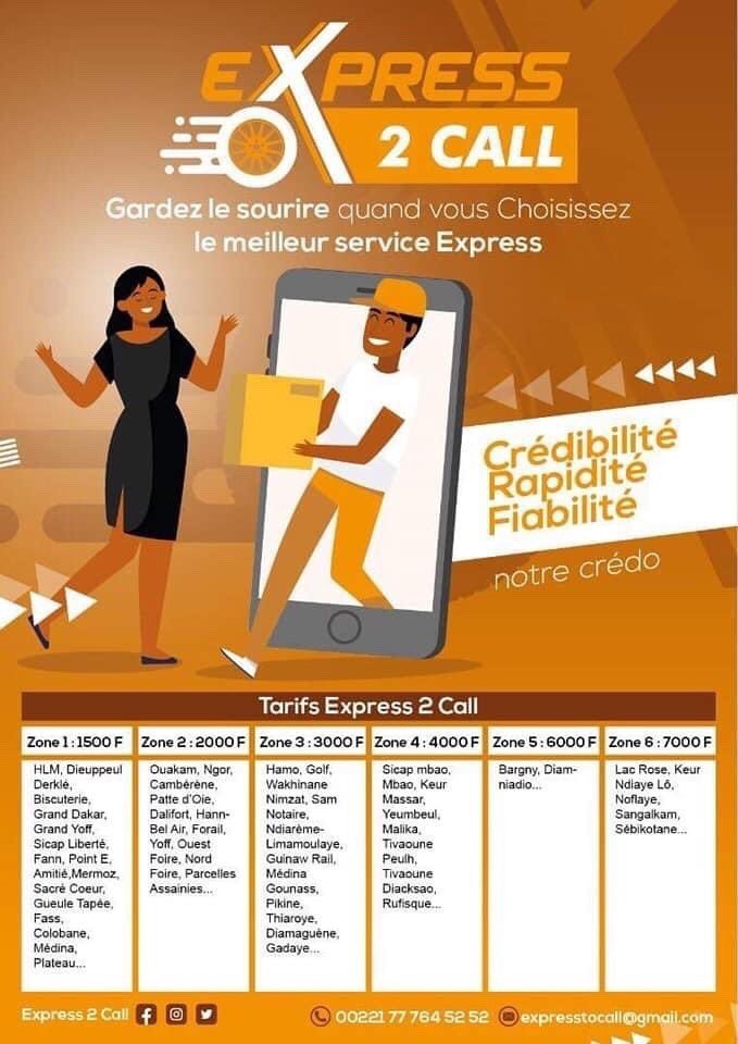 express_2_Call's tweet photo. Ps: Pour vous faire une offre de partenariat, il nous faut la fréquence approximative des livraisons que vous pourrez nous apporter dans la journée/la semaine ou le mois.

📞 +221777645252

Zones de service: 
📍Dakar 👉🏿Grille Tarifaire 
📍Thiès   13500 F CFA
📍Mbour 15000 F CFA https://t.co/CQFMmKoz7t