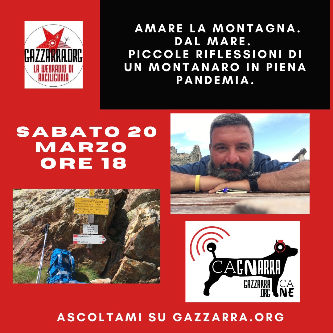 RadioGazzarra's tweet photo. Per la doppia #cagnarra di questo weekend ci godremo le parole e le riflessioni di un montanaro in un tardo pomeriggio primaverile al tempo della pandemia. 
🎙sabato 20 alle h 18 in diretta con il Pres. @waltermassa72 su https://t.co/ffdRDXzJ1J https://t.co/dzJ1uTccLW