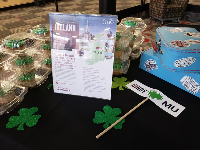uindy's tweet photo. Stop by Schwitzer Student Center until 1 p.m. today to learn more about UIndy's new partnership with Maynooth University in Ireland! 🇮🇪 #MUGreening #educationinireland #tourismireland #globalgreening https://t.co/gl9XM2X52E https://t.co/Toy7Mpjkiw